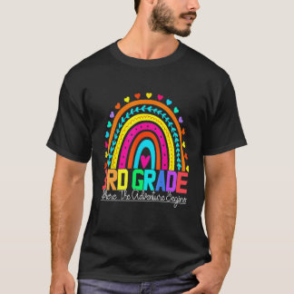 Camiseta 3rd grade rainbow leopard teacher team third grade