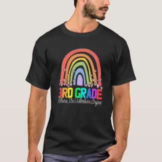 Camiseta 3rd grade rainbow leopard teacher team third grade