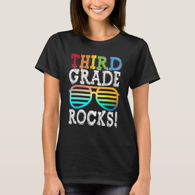 Camiseta 3rd Grade Rocks Third Grade Squad Back To School T (Anverso)