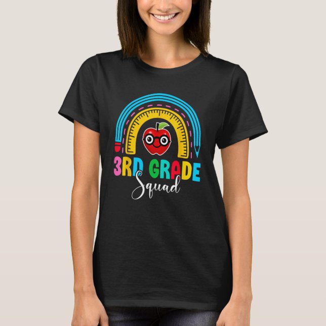 Camiseta 3rd Grade Squad Back To School Rainbow Teachers Th (Anverso)