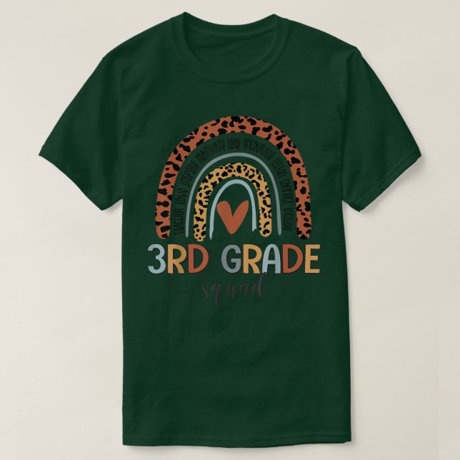 Camiseta 3rd Grade Squad Boho Rainbow Back To School T-Shir (Diseño del anverso)