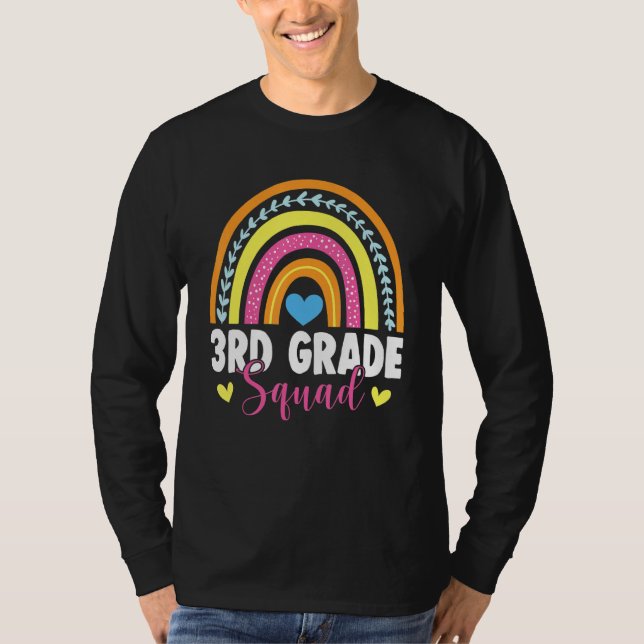Camiseta 3rd Grade Squad Rainbow First Day Back To School (Anverso)