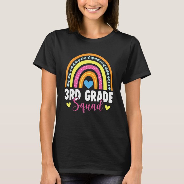 Camiseta 3rd Grade Squad Rainbow First Day Back To School (Anverso)