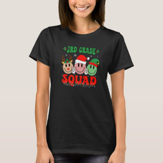 Camiseta 3rd Grade Squad Retro Groovy Christmas Teacher Lif