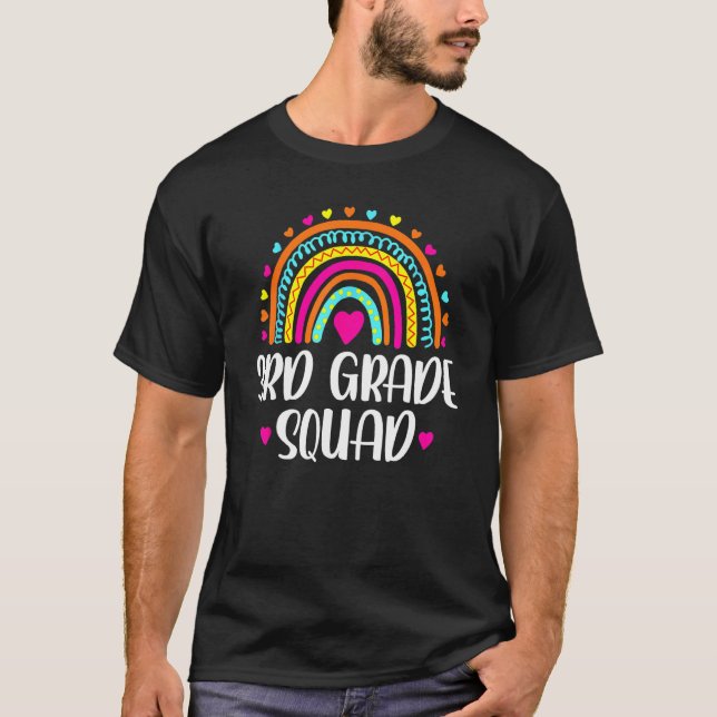 Camiseta 3rd Grade Squad Teacher  Rainbow  Back To School (Anverso)