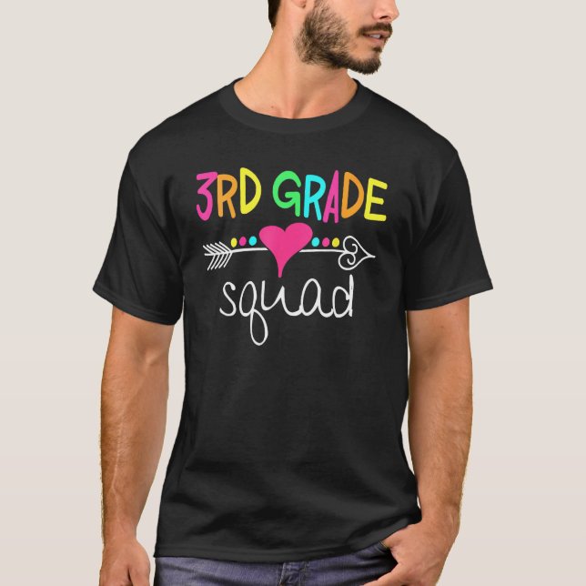 Camiseta 3rd Grade Squad Third Teacher Student Team Back To (Anverso)