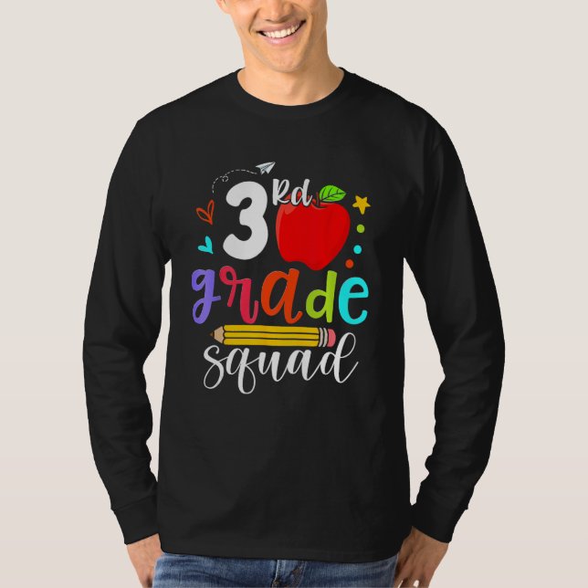 Camiseta 3rd Grade Squad Third Teacher Student Team Back To (Anverso)