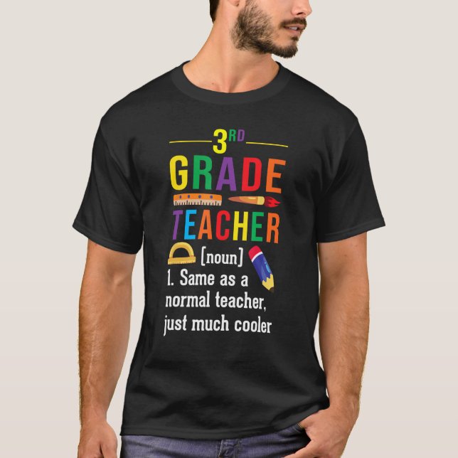 Camiseta 3rd Grade Teacher Definition Meaning Back to Schoo (Anverso)