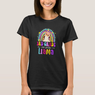 Camiseta 3rd Grade Teacher Rainbow No Prob Llama 100 Days o
