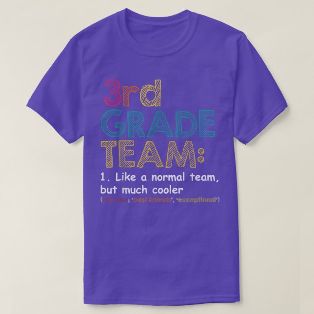 Camiseta 3rd Grade Team Definition Cute Teacher Back To Sch (Diseño del anverso)