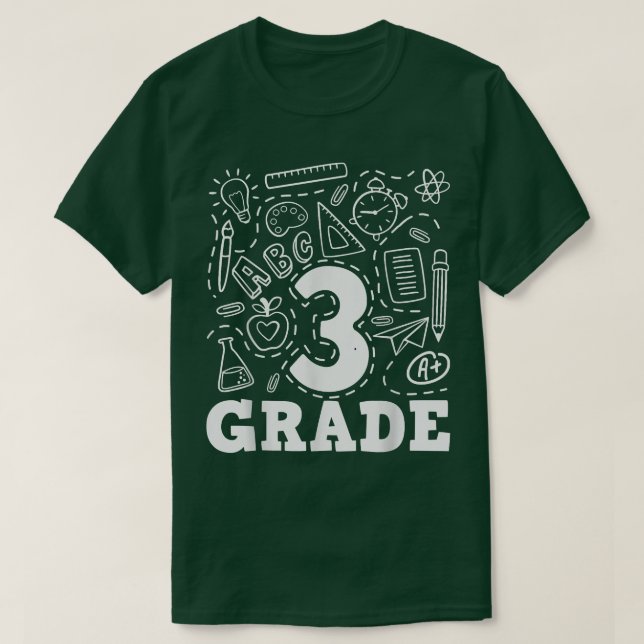 Camiseta 3rd Grade Typography Team 3rd Grade Back To School (Diseño del anverso)