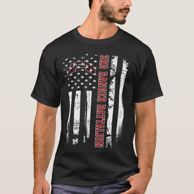 Camiseta 3rd Ranger Battalion Veteran USA Flag Veterans Day (Anverso)