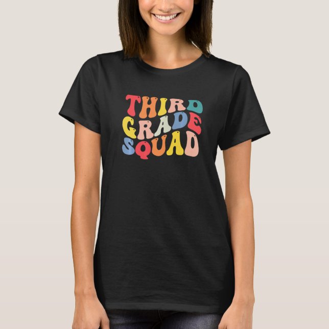 Camiseta 3rd Third Grade Squad Teacher Back To School Retro (Anverso)