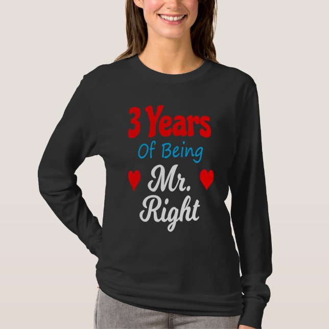 Camiseta 3rd Wedding Anniversary for Men Him Mr Right Husba (Anverso)