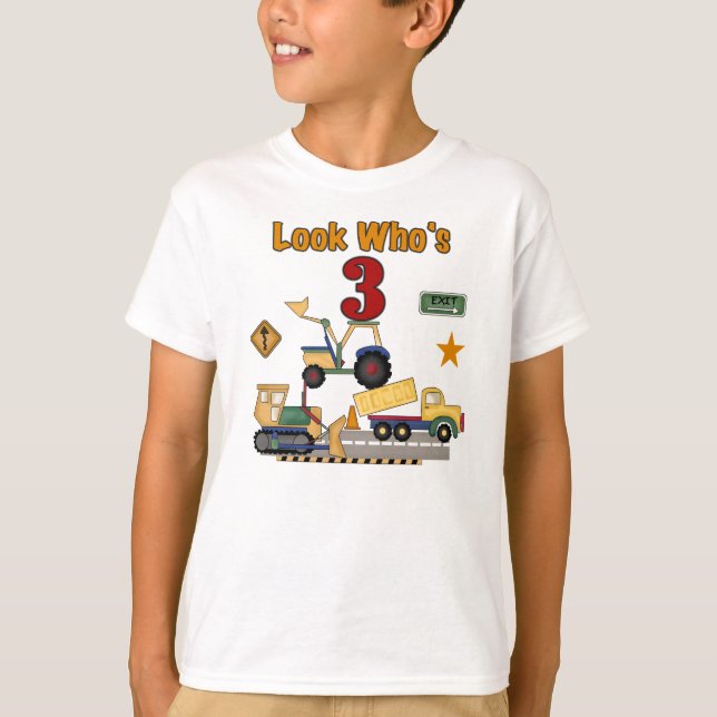Camiseta 3ro cumpleaños de la construcción (Anverso)
