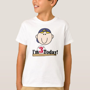 Camiseta 3ro cumpleaños del béisbol rubio
