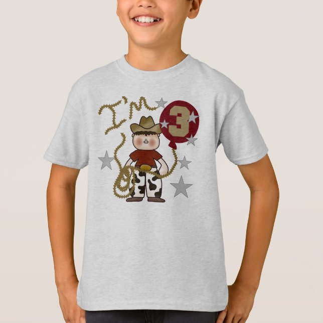 Camiseta 3ro cumpleaños del vaquero (Anverso)