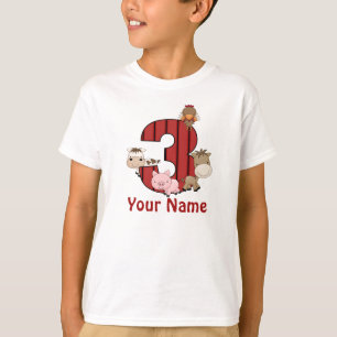 Camiseta 3ro Los animales del campo del cumpleaños
