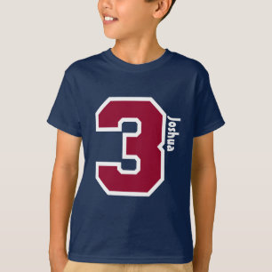 Camiseta 3ro Nombre de encargo de tres años V01B del