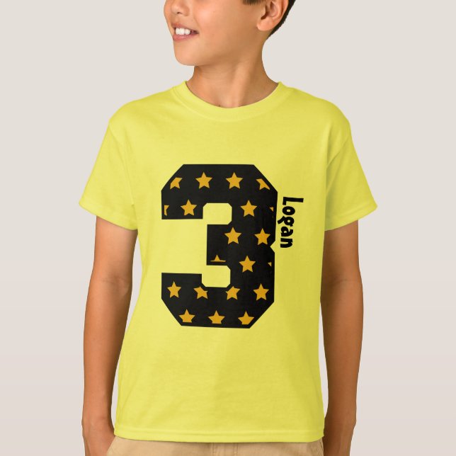 Camiseta 3ro Nombre de encargo de tres años V01D del (Anverso)