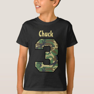 Camiseta 3ro Nombre de encargo de tres años V07C1 de Camo