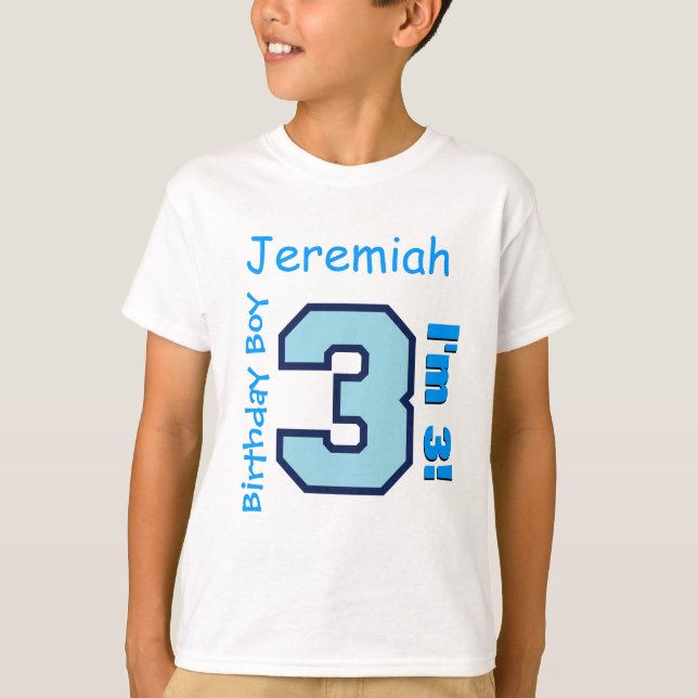 Camiseta 3ro Personalizado año B3AZ del azul tres del (Anverso)