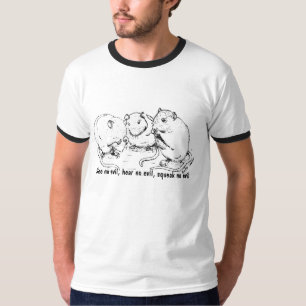 Camiseta 3wisefuzzmonkies, no ven ningún mal, no oyen