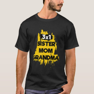 Camiseta 3x1 Hermana Mamá Abuela Ilustracion Desi gráfico