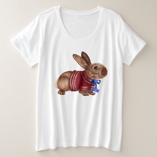 Camiseta 4º de Julio Plus con conejo (Anverso del diseño)