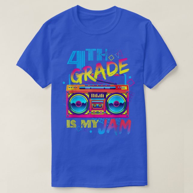 Camiseta 4º grado Mi Jam Retro Radio Cassette de vuelta a n (Diseño del anverso)