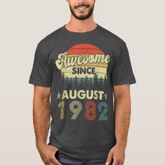 Camiseta 40º cumpleaños impresionante retro desde agosto de