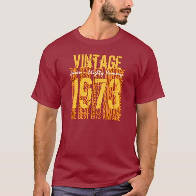 Camiseta 40º Regalo de cumpleaños Mejor V500 de 1973 (Anverso)