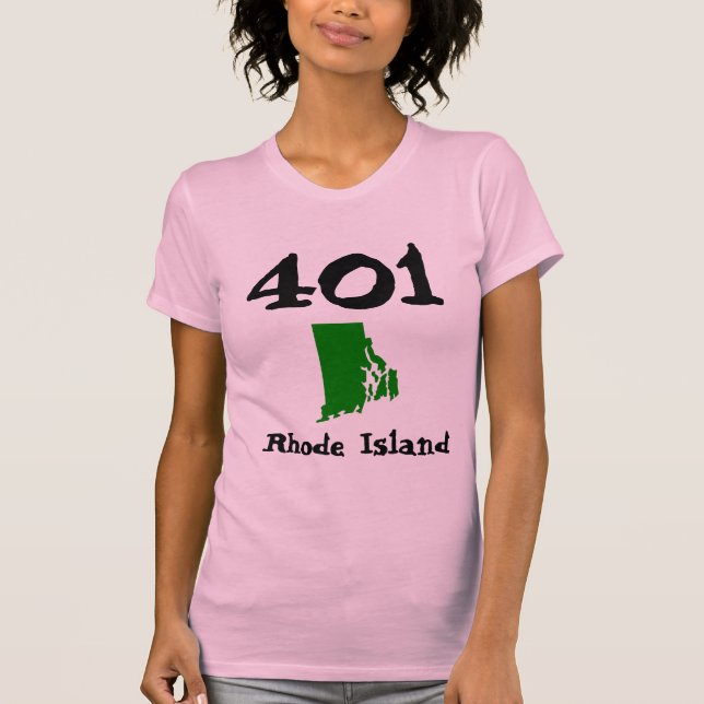 Camiseta 401, Código de área de Rhode Island RI (Cranston) (Anverso)