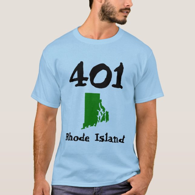 Camiseta 401, código de área de Rhode Island RI Ocean State (Anverso)