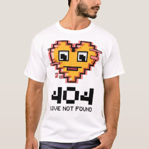 Camiseta 404 Amor No Encontrado - Corazón Pixel Glitched