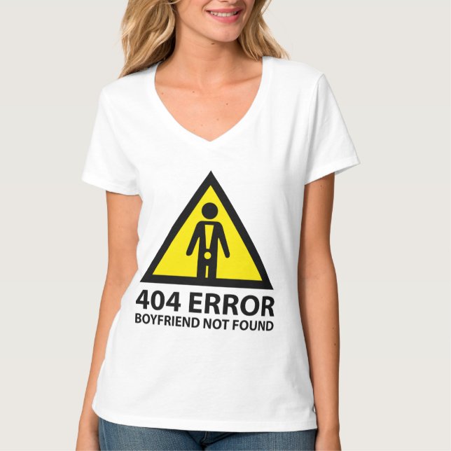 Camiseta 404 Error Boyfriend No encontrado (Anverso)