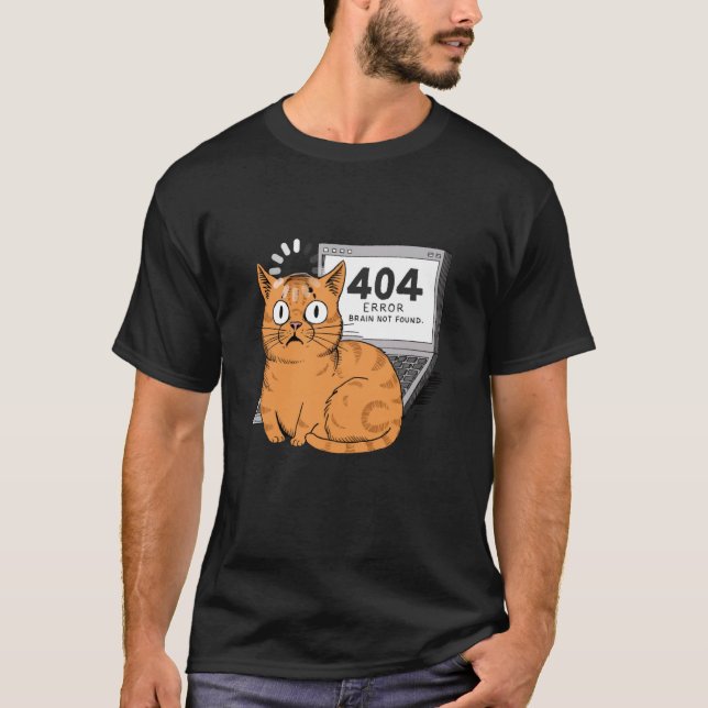 Camiseta 404 Error Brain No Encontrado Funny Programmer Cod (Anverso)
