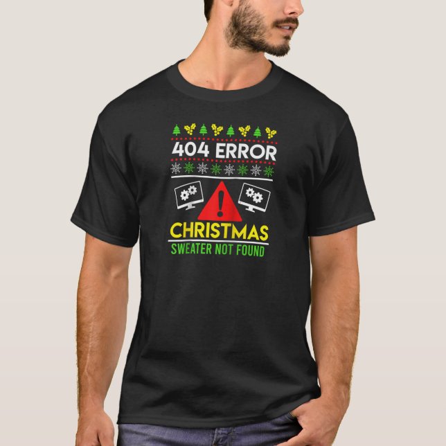 Camiseta 404 Error Feo De Chritsmas Coder Programmer Code C (Anverso)