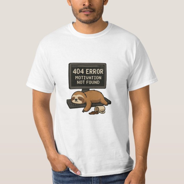 Camiseta 404 Error Sloth Funny (Anverso)