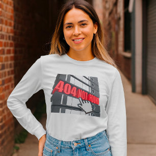 Camiseta 404 Mensaje de error no encontrado de la manga lar