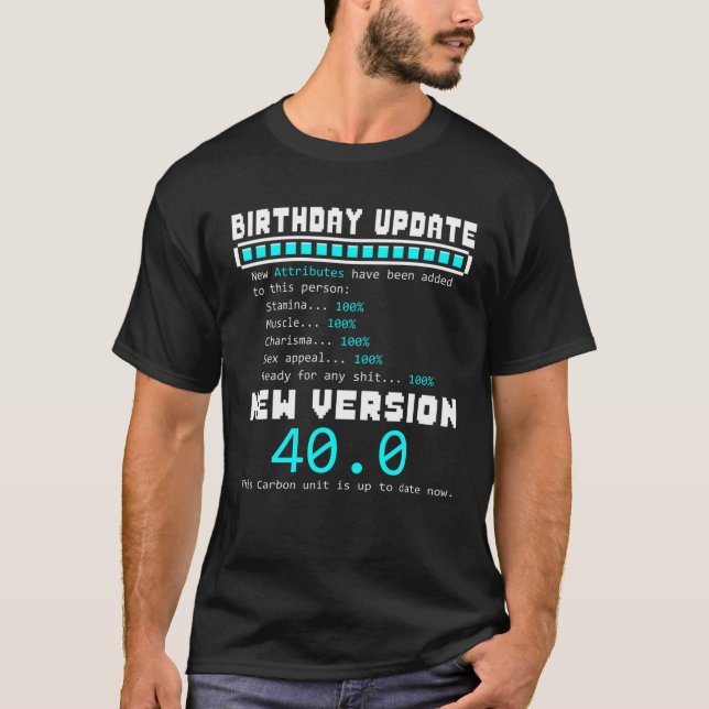Camiseta 40.ª Actualización De Cumpleaños Nuevos Atributos  (Anverso)