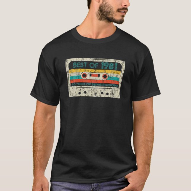 Camiseta 40.ª Cinta De Regalos De Cumpleaños Mejor De 1981 (Anverso)