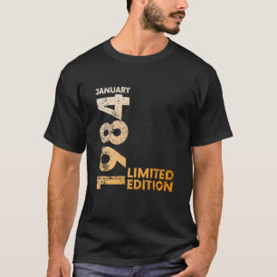 Camiseta 40.ª cosecha 1984 Enero 40 Años Hombres Mujeres