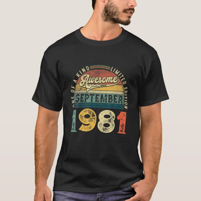 Camiseta 40.ª Decoración De Cumpleaños Septiembre De 1981 H (Anverso)