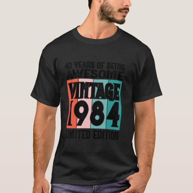 Camiseta 40.ª Edición Limitada de Cumpleaños Nacida en 1984 (Anverso)