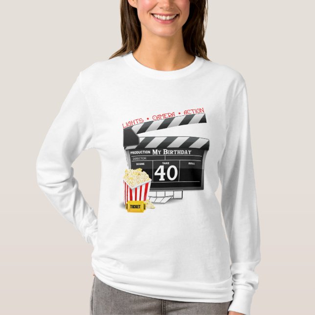 Camiseta 40.ª fiesta de cumpleaños de la película de cumple (Anverso)