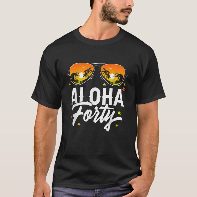 Camiseta 40.ª Fiesta de vacaciones tropicales de Aloha Beac (Anverso)