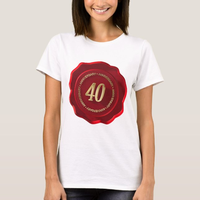 Camiseta 40.ª foca de cera roja (Anverso)