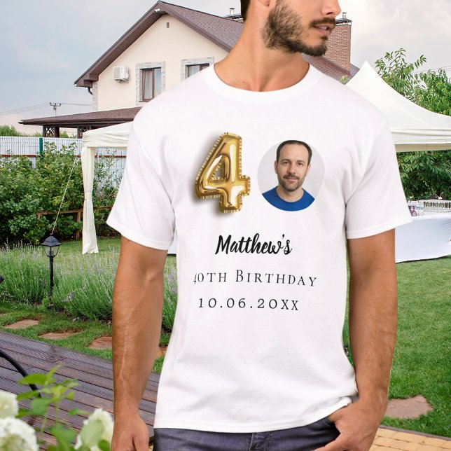 Camiseta 40.ª foto de oro de cumpleaños (Subido por el creador)