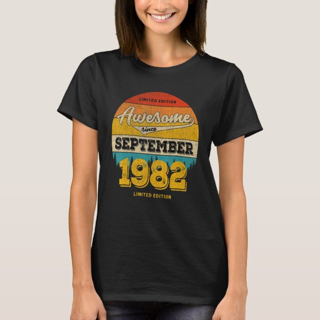 Camiseta 40.ª idea de cumpleaños increíble desde septiembre (Anverso)